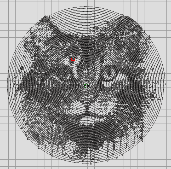 Spiral cat embroidery study